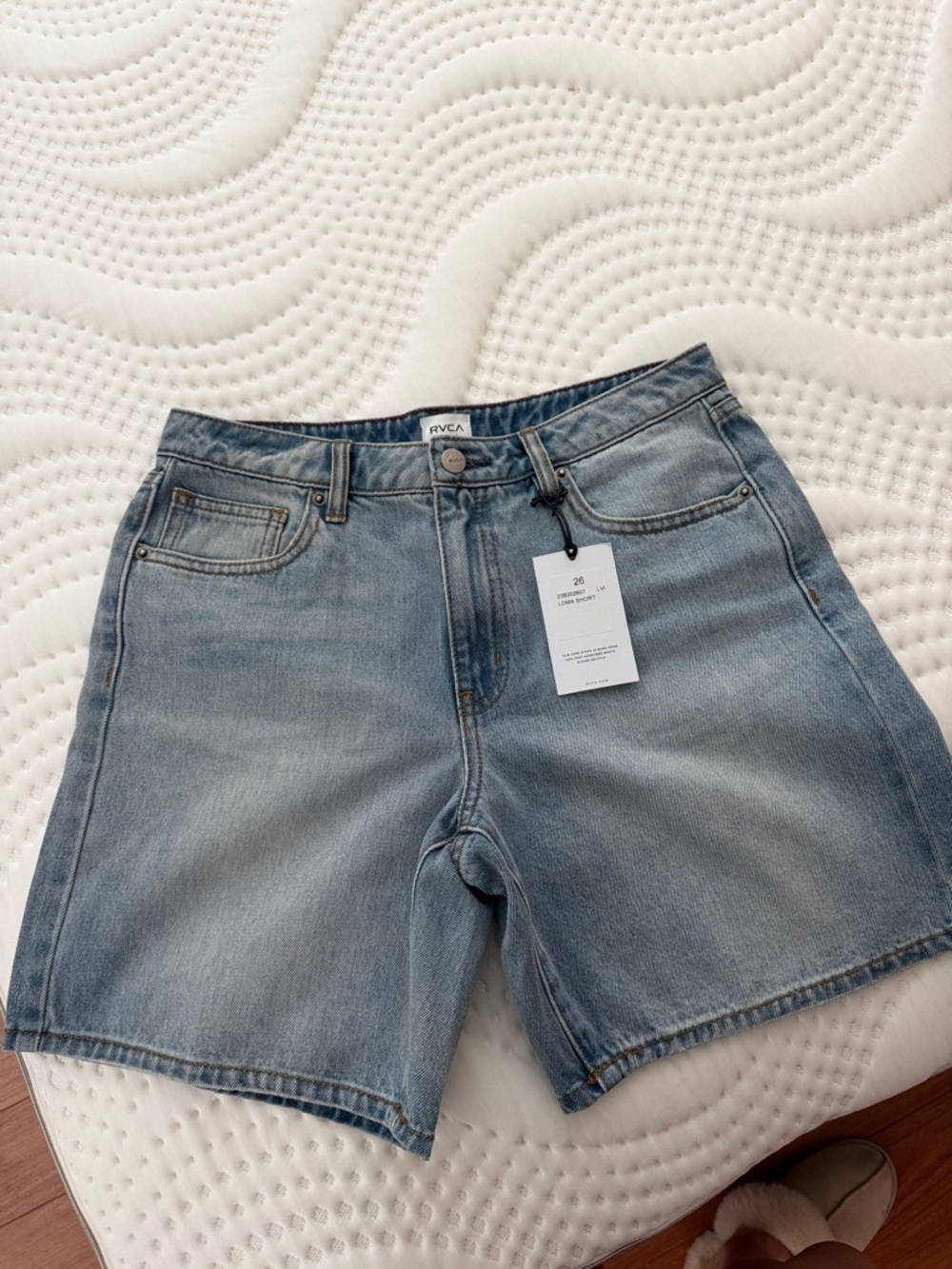 RVCA Light Wash Blue Denim Shorts